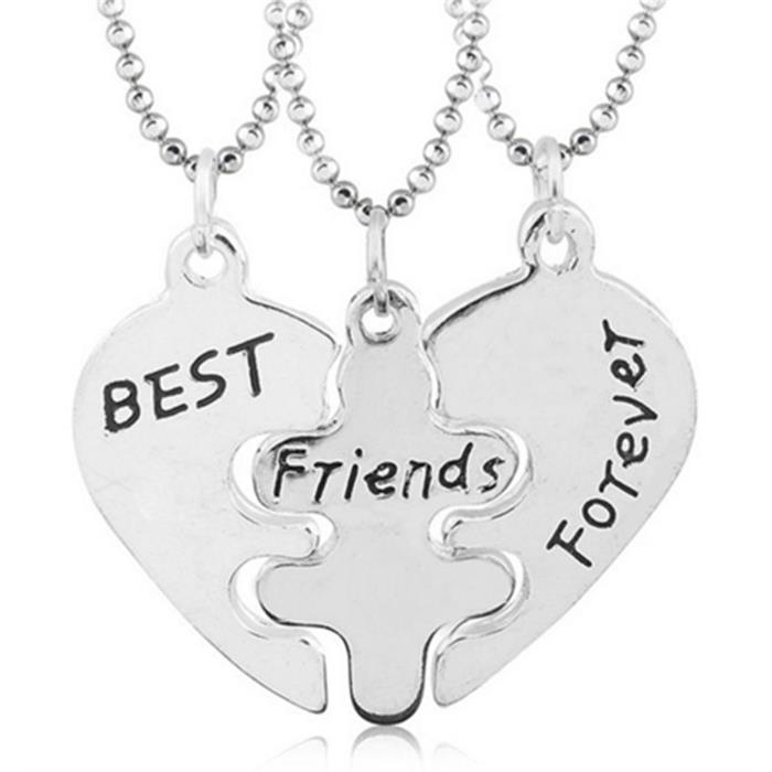 Best Friends Forever 3'Lü Kalp Kolye