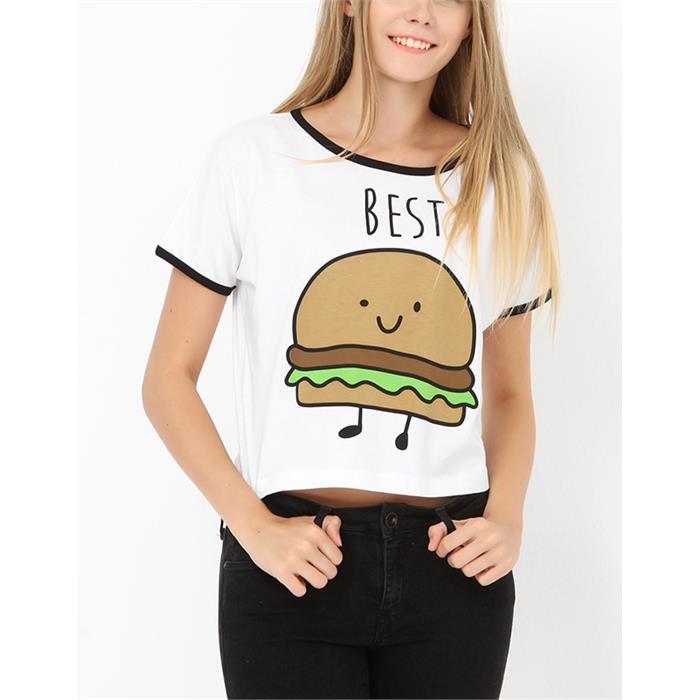 Hamburger Best Yarım Kadın T-Shirt