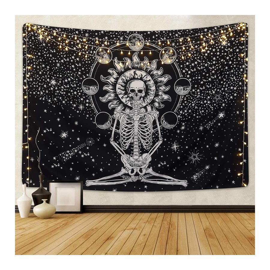 70 X 100 Cm  Seven Stars Skull Tapestry Meditation Duvar Halısı 