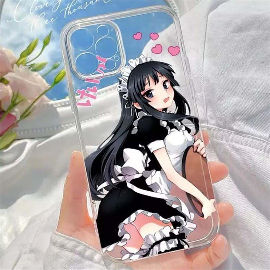 Anime Japanese Maid Girl Şeffaf Iphone Telefon Kılıfları