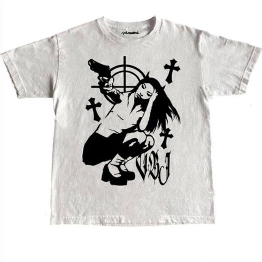 Beyaz Gangster Devil Woman (Unisex) T-Shirt