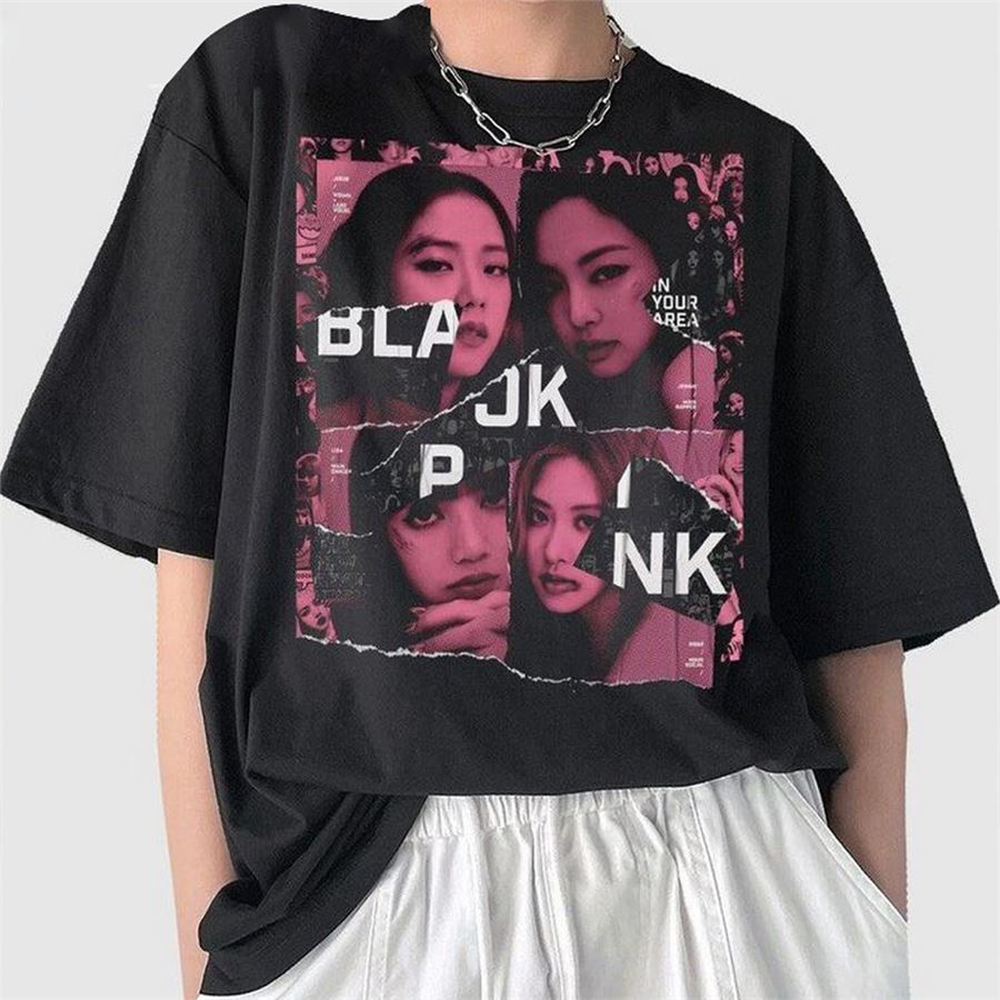 Siyah K-Pop Black Pink - Face In Your Area Collage Art (Unisex) T-Shirt