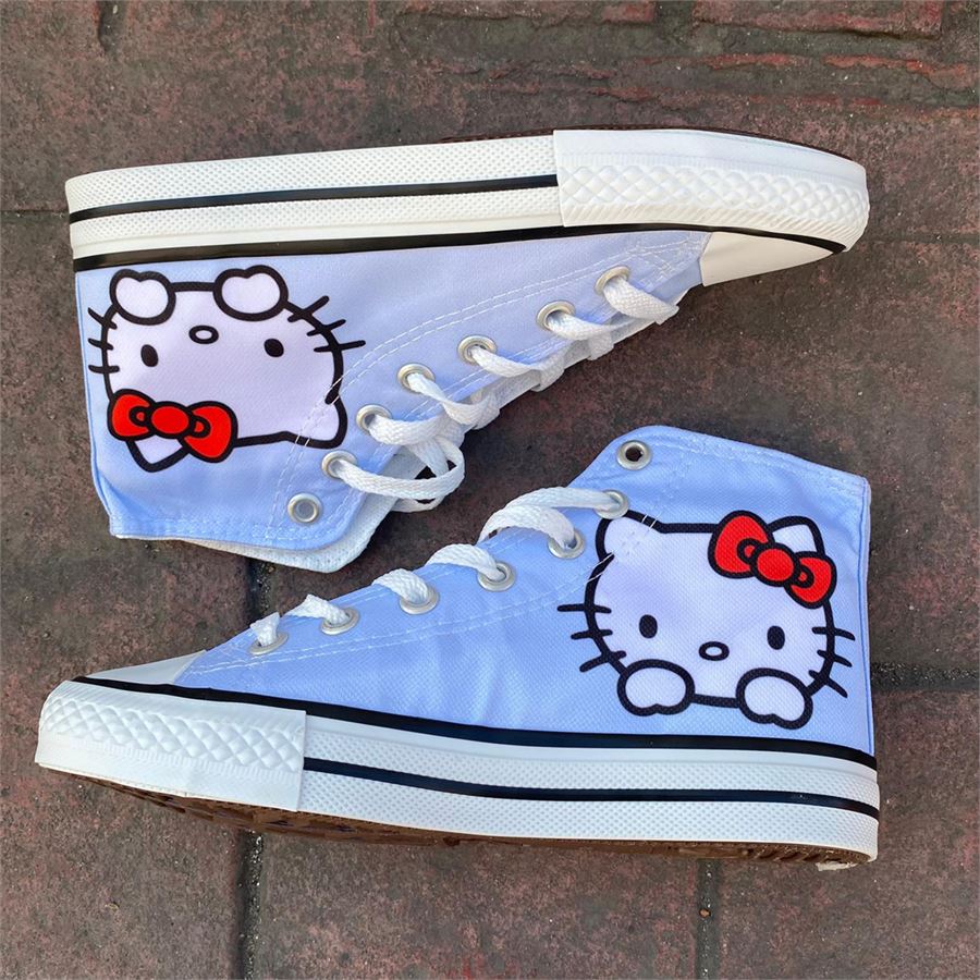 Mavi Hello Kitty - Face Basic Uzun Kanvas Ayakkabı