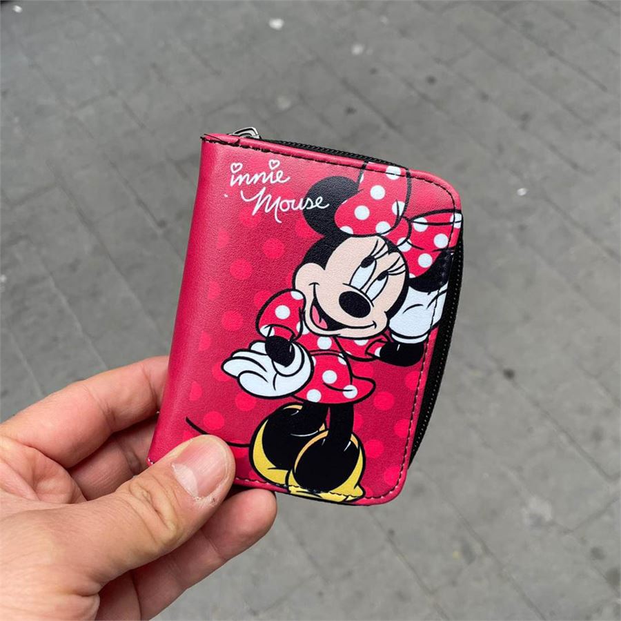 Puantiyeli Elbiseli Mickey Mouse Kısa Cüzdan