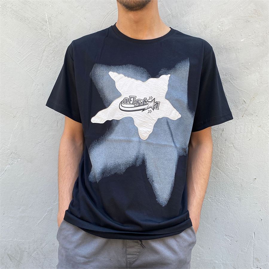 Siyah Shooting Star Trail (Unisex) T-Shirt