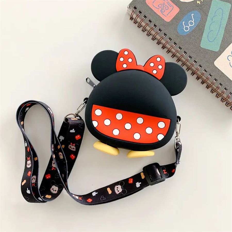 Küçük Boy Ayaklı Yuvarlak Minnie Mouse Silikon Askılı Çanta
