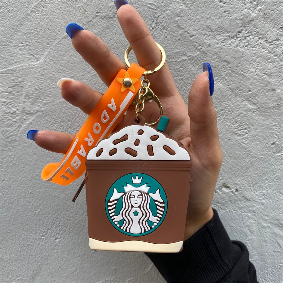 Kahverengi Starbucks Adorable Silikon Bozuk Para Cüzdanı