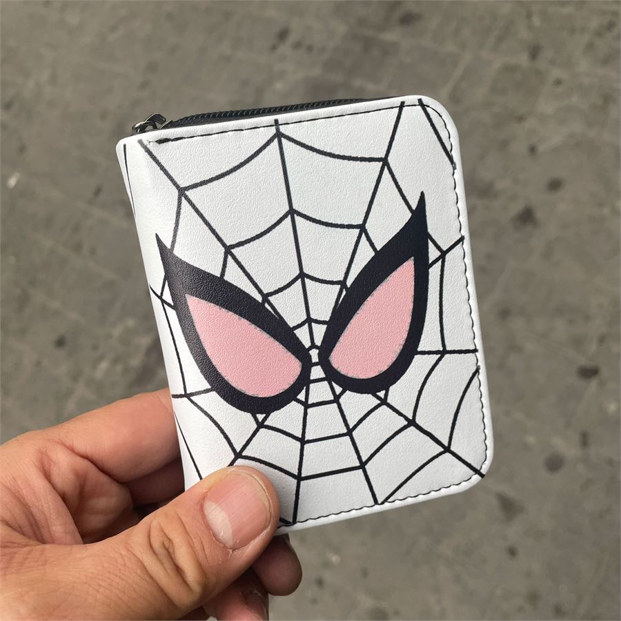 Beyaz Spider-Man Face Kısa Cüzdan