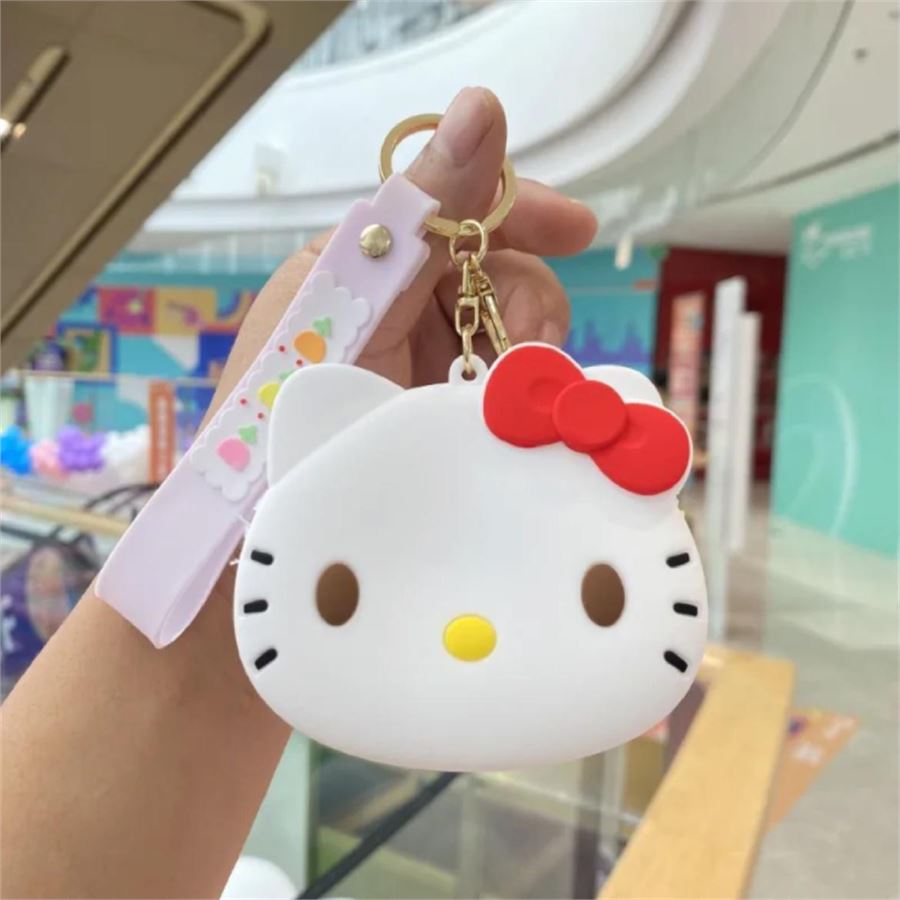 Beyaz Cutie Hello Kitty Silikon Bozuk Para Cüzdanı