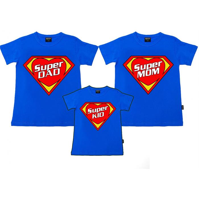 Superdad,Supermom &Superkid Aile T-Shirtleri