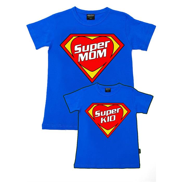 Supermom & Superkid Anne Kız Aile T-Shirtleri