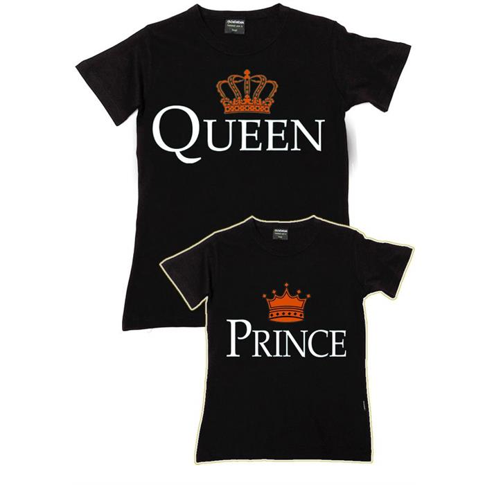 Queen & Prince Anne - Oğul Aile T-Shirtleri Siyah