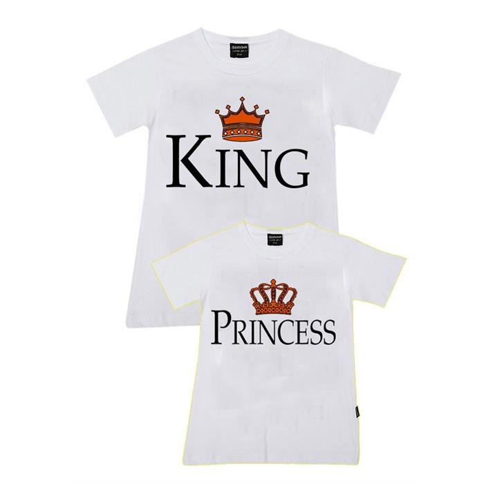 Beyaz King-Princess Aile T-Shirtleri