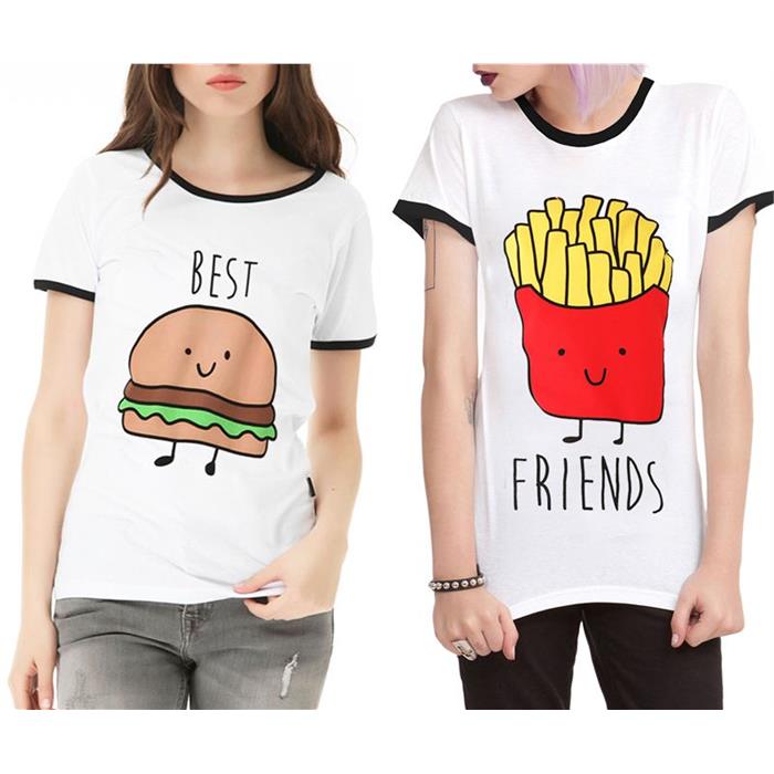 Hamburger & Patates Kızartması Best Friends Kadın T-Shirt