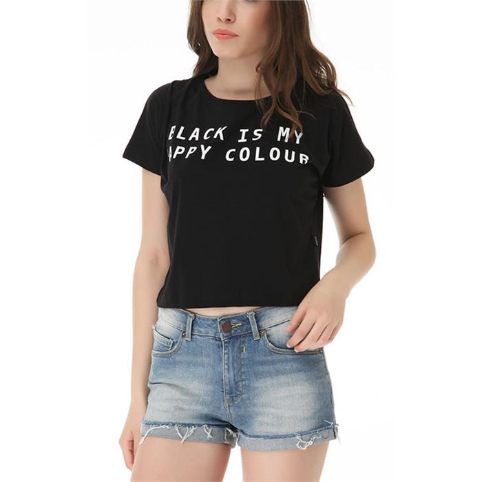 Black Is My Happy Colorful Yarım Kadın T-Shirt