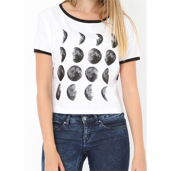 Moon Phases Yarım Kadın T-Shirt