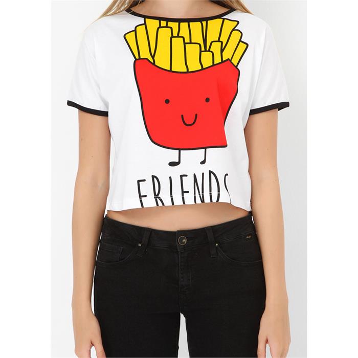 Patates Kızartması Friends Yarım Kadın T-Shirt