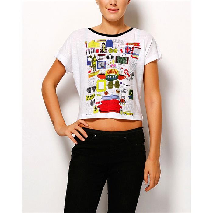 Friends - Central Perk Kolaj Yarım Kadın T-Shirt