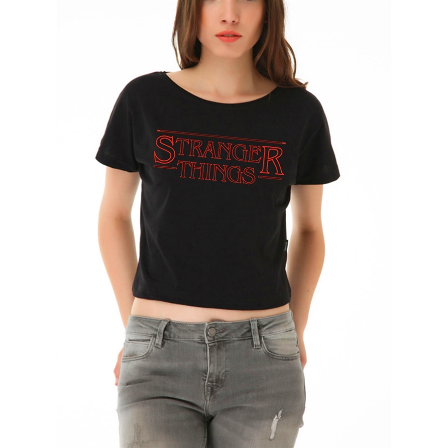 Stranger Things - Logo Yarım Kadın T-Shirt