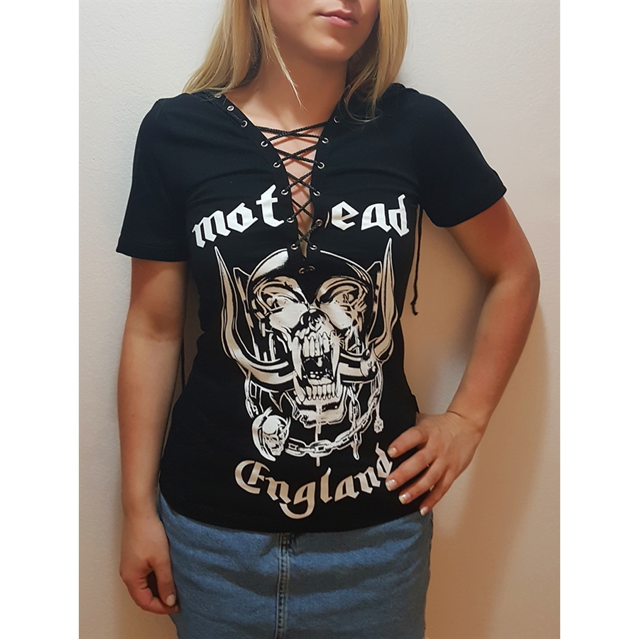 Motorhead Bağcıklı Kadın T-Shirt