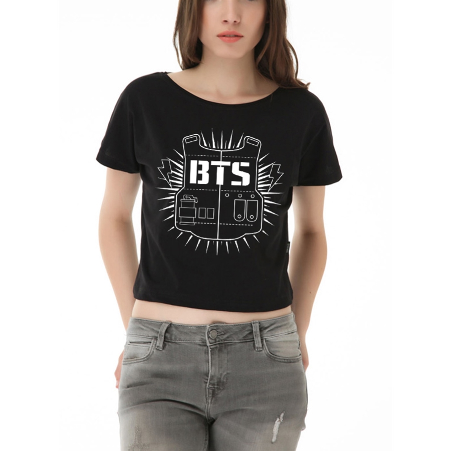 K-Pop Bts - Logo Yarım Kadın T-Shirt
