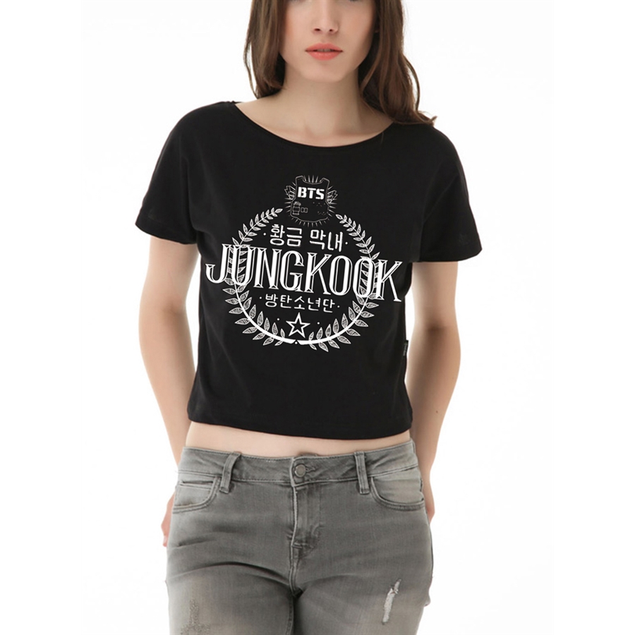 K-Pop Bts - Jungkook Yarım Kadın T-Shirt