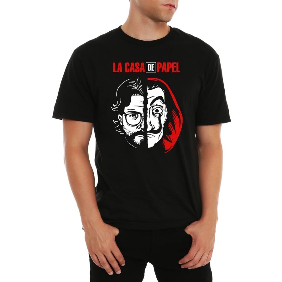 La Casa De Papel - Profesor And Mask  Büyük Beden T-Shirt