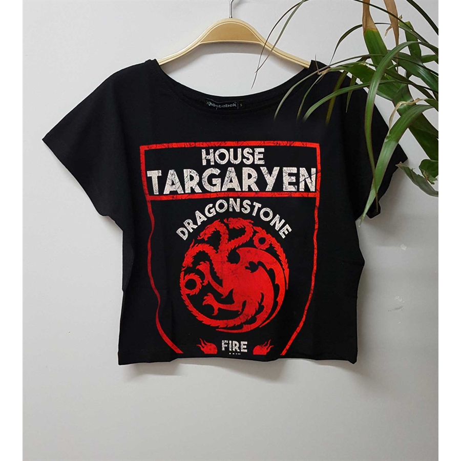 Game Of Thrones - House Targaryen Dragonstone Yarım Kadın T-Shirt