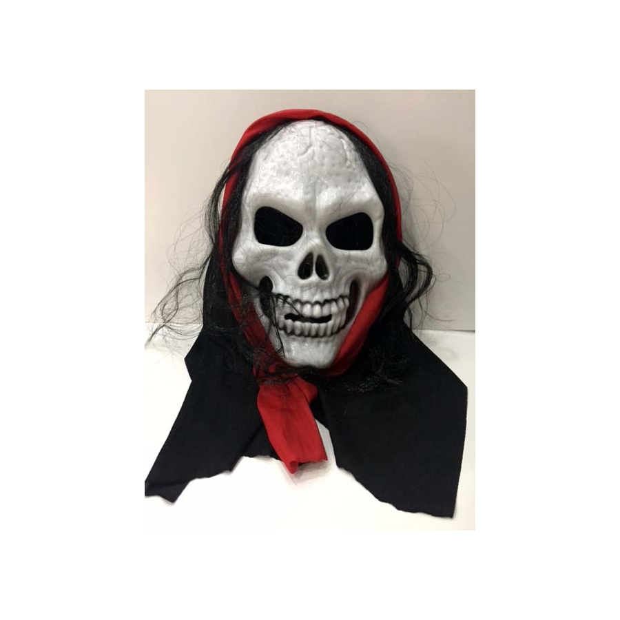 Halloween - Cadılar Bayramı -Saçlı Kuru Kafa Maske