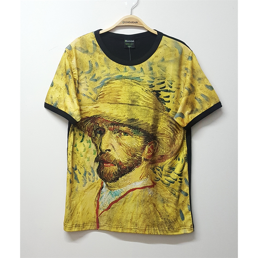 Dijital Baskı Art - Vincent Van Gogh- Self Portrait Unisex T-Shirt