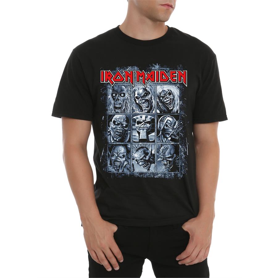 Iron Maiden - Eddie Heads  Büyük Beden T-Shirt