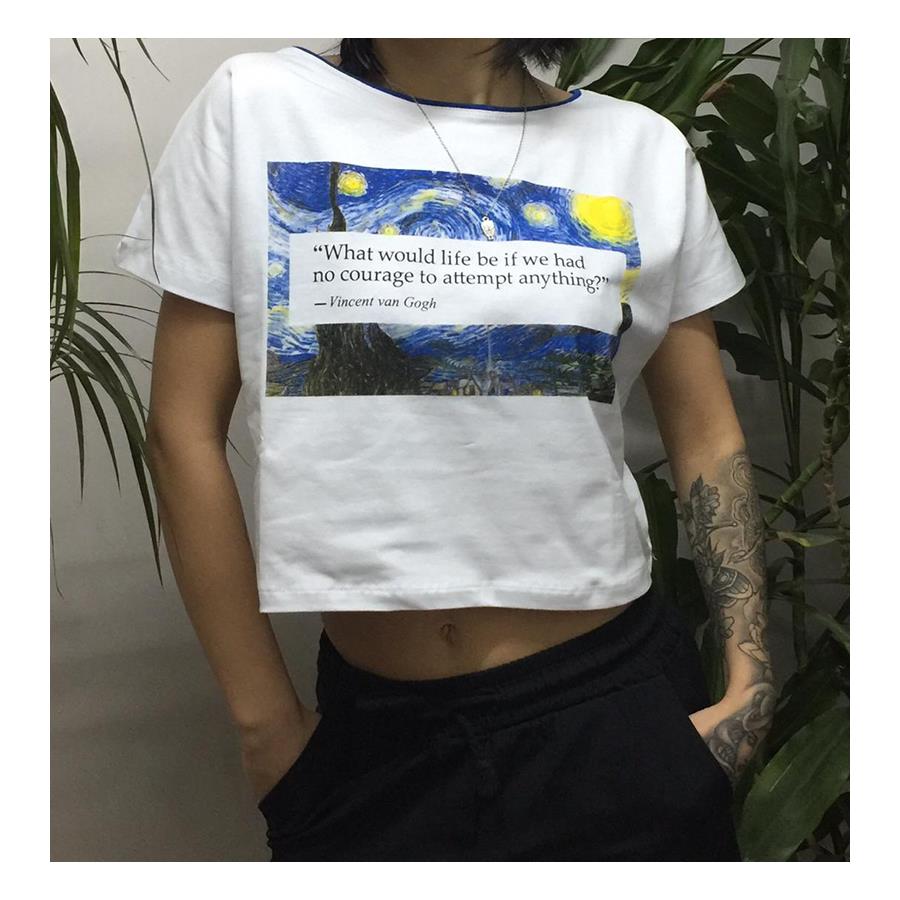 Art -  Van Gogh - What Would Life Yarım Kadın T-Shirt