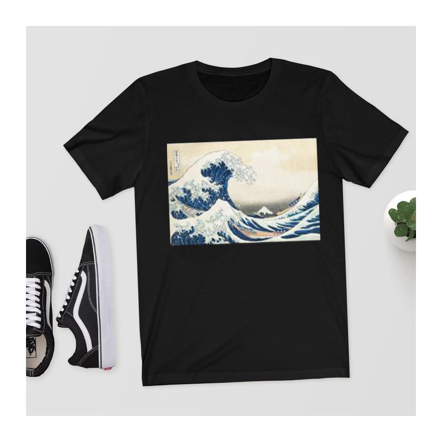 Art - Great Wave Off Kanagawa Tsunami Japaneses Art Painting  Kadın T-Shirt
