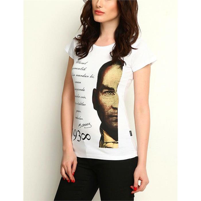 Mustafa Kemal Atatürk Yarım Yüz Kadın T-Shirt