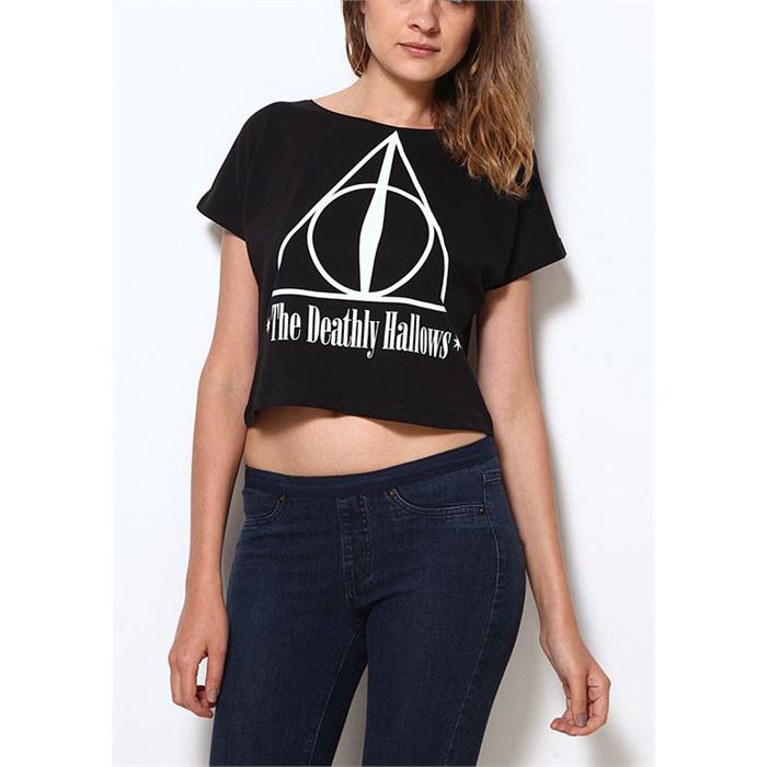 Harry Potter - The Deathly Hallows Kadın Yarım T-Shirt