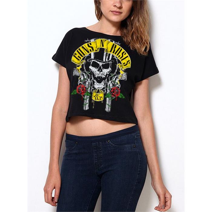 Guns N' Roses - Skull Yarım Kadın T-Shirt