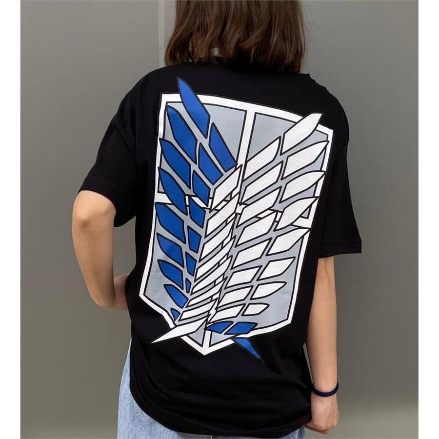 Anime Attack On Titan Wings Of Liberty Siyah (Unisex)  T Shirt