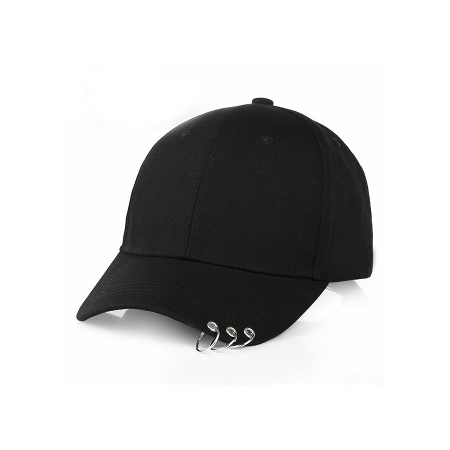 3 Halkalı Siyah Piercing Şapka