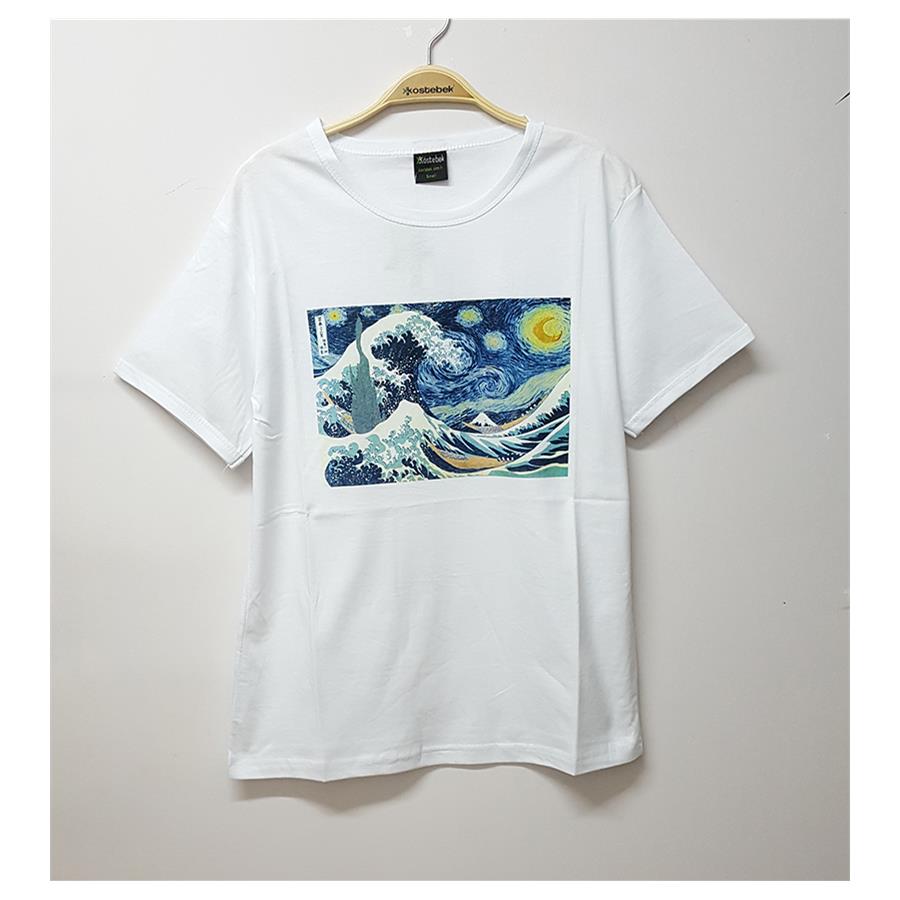 Art - Starry Night & The Great Wave Unisex T-Shirt