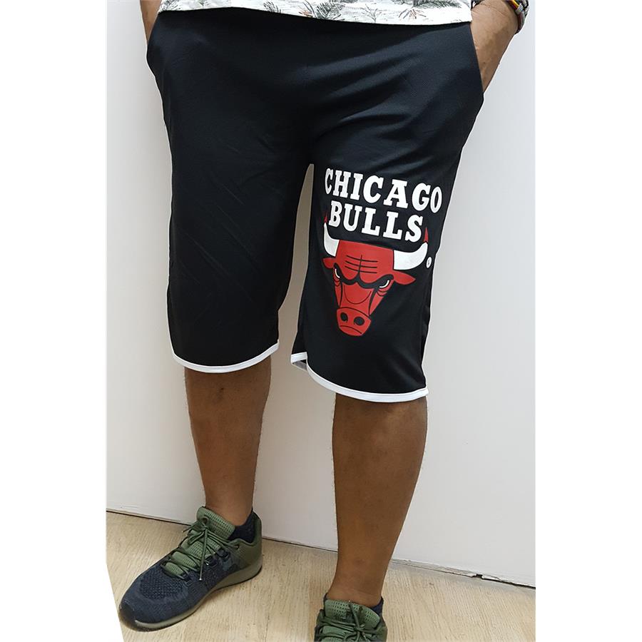 Nba Chicago Bulls Logo Siyah Erkek Short