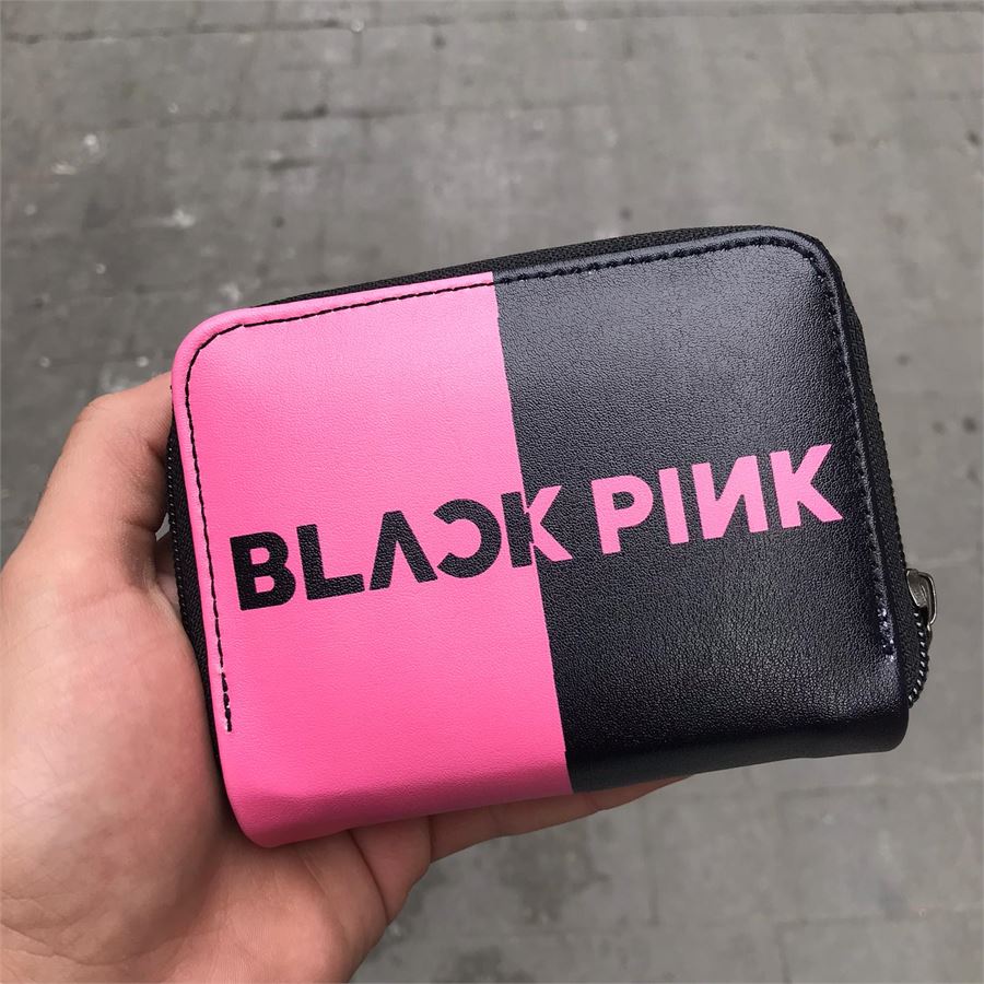 Black Pink - Pembe Siyah Logo Kısa Cüzdan 