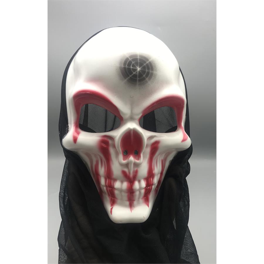Halloween - Cadılar Bayramı Pelerinli Kuru Kafa Maskesi