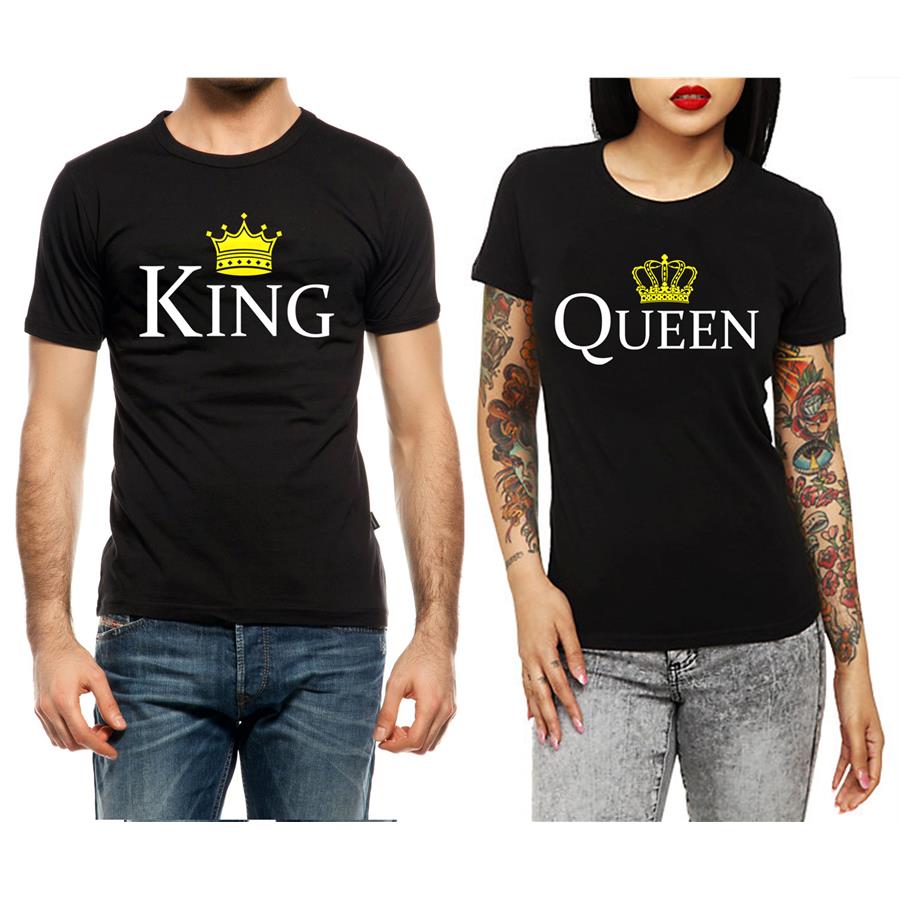 King - Queen Siyah Çift T-Shirt