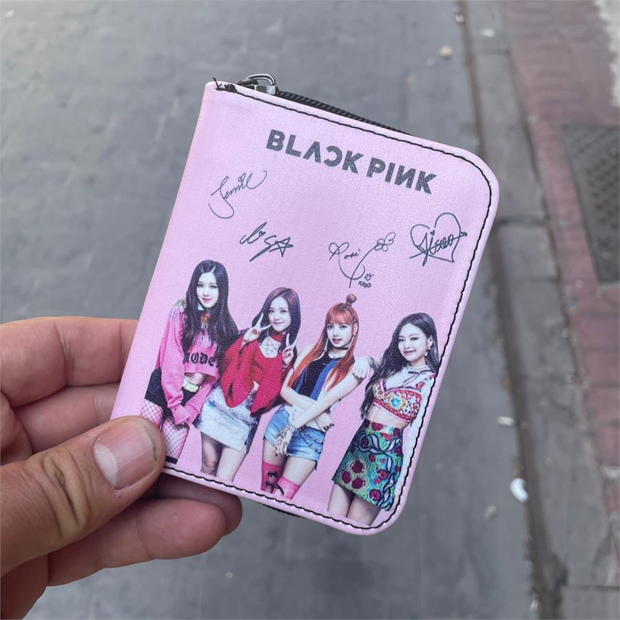 K-Pop - Black Pink İmzalı Pembe Cüzdan