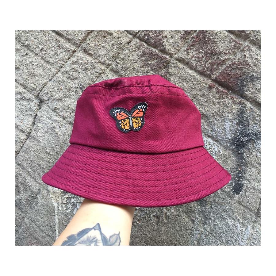 Turuncu Butterfly - Kelebek Bucket Şapka