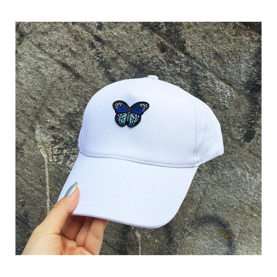 Mavi Kelebek Desenli  Şapka