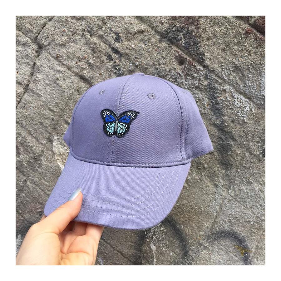 Mavi Kelebek Desenli  Şapka