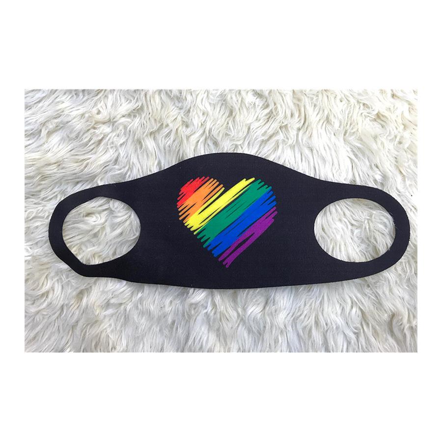 Lgbt Rainbow Çizim Kalp Nano Maske