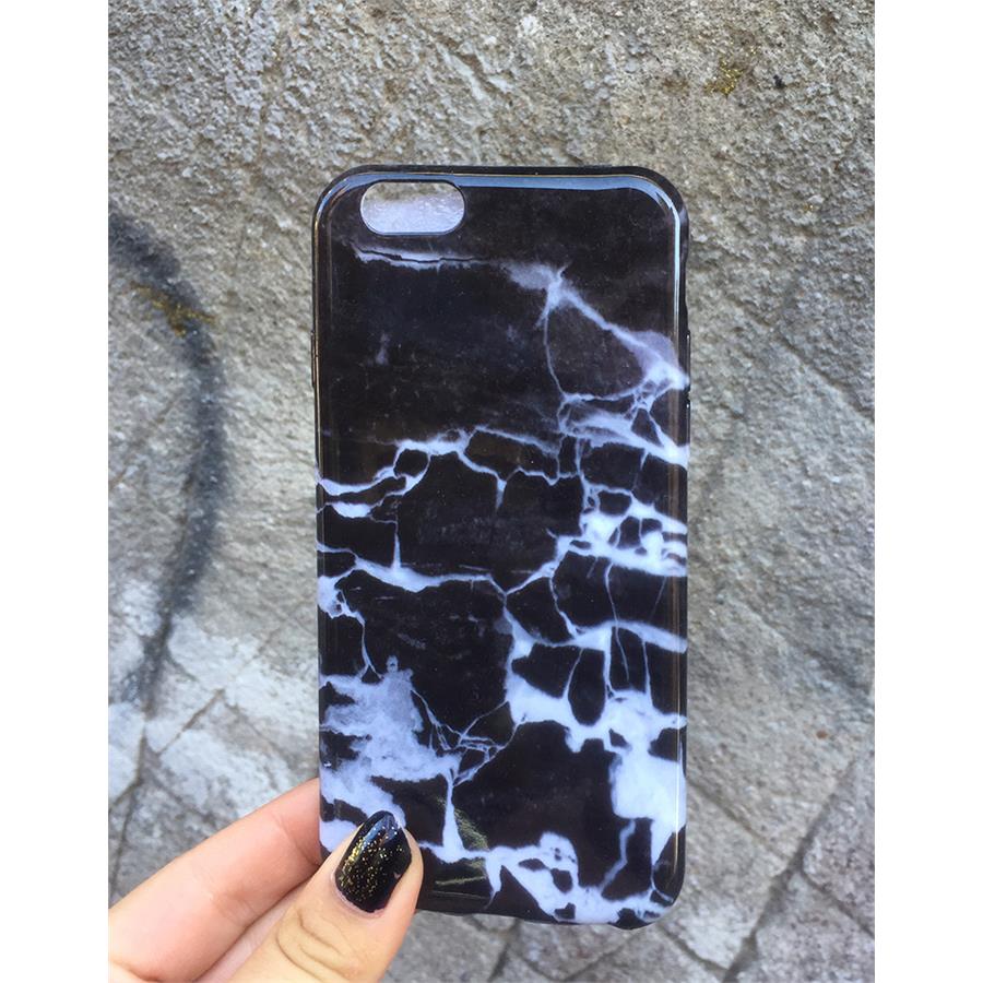 Siyah -Beyaz Mermer Desenli Iphone Telefon Kılıfları
