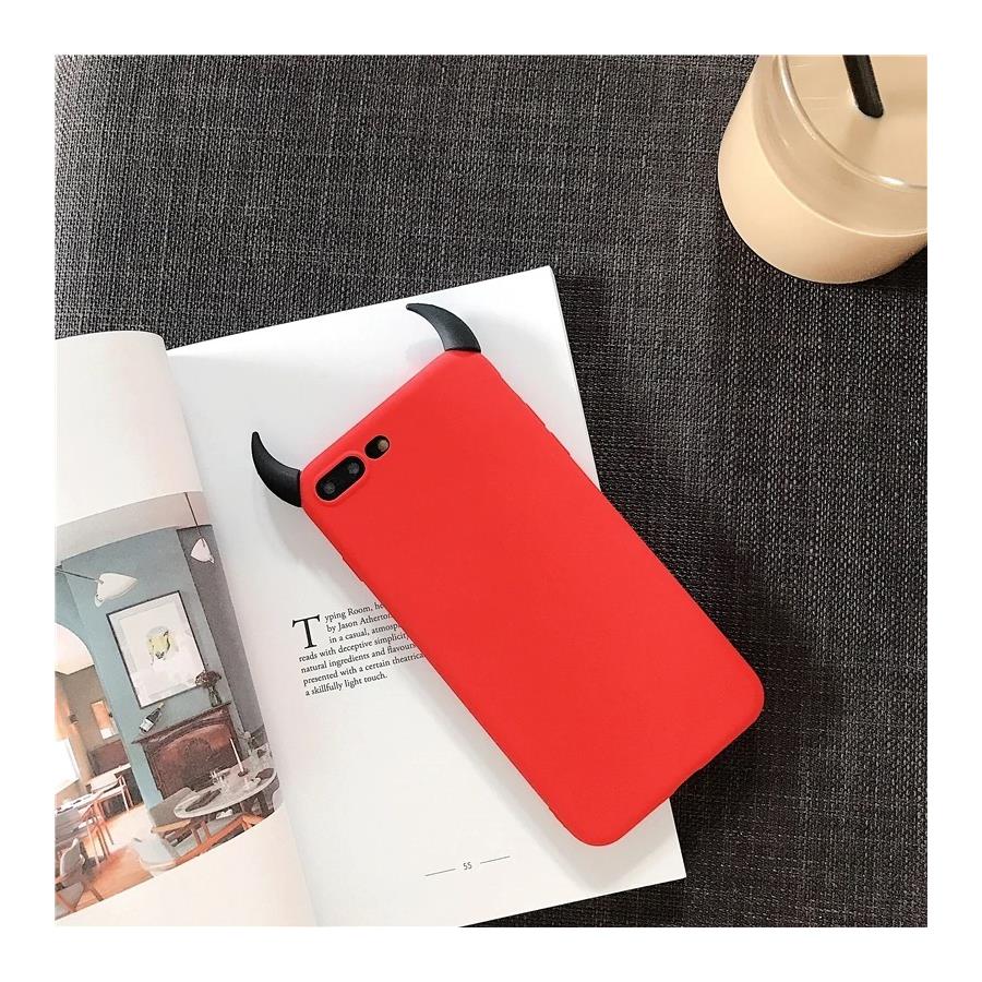 Kırmızı Şeytan Boynuzlu Iphone Telefon Kılıfları